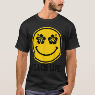 Hibiscus bloem glimlach strand leven hawaii zomer t-shirt