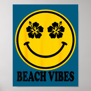 Hibiscus bloem glimlach strand sfeer zomer gelukki poster