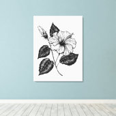 Hibiscus bloem II Canvas Afdruk (Insitu (Houten vloer))