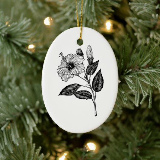 Hibiscus bloem III Keramisch Ornament (Boom)