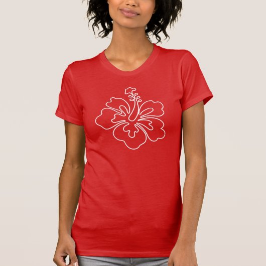 Hibiscus bloem illustratie T-shirt (Voorkant)