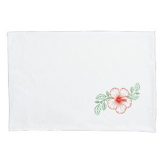 Hibiscus Bloem met bladeren Kussensloop