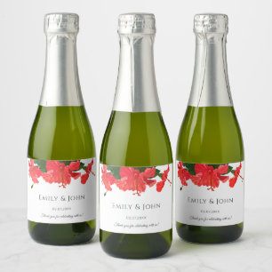Hibiscus bloem Mini Mousserende Wijn Fles Etikette Sparkling Wijnetiket