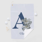 Hibiscus Bloem Monogram Initiaal A Gepersonaliseer Golfhanddoek (Insitu)