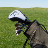 Hibiscus Bloem Monogram Initiaal A Gepersonaliseer Golfheadcover (Insitu)
