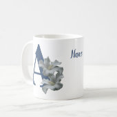 Hibiscus Bloem Monogram Initiaal A Gepersonaliseer Koffiemok (Voorkant links)