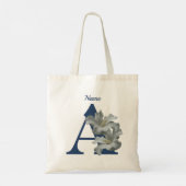 Hibiscus Bloem Monogram Initiaal A Gepersonaliseer Tote Bag (Achterkant)