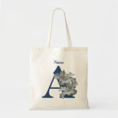 Hibiscus Bloem Monogram Initiaal A Gepersonaliseer Tote Bag (Voorkant)