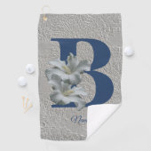 Hibiscus Bloem Monogram Initiaal B Persoonlijk Golfhanddoek (Insitu)