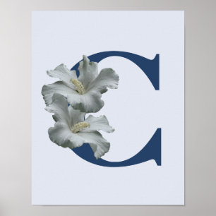 Hibiscus Bloem Monogram Initiaal C Poster