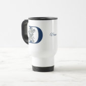 Hibiscus Bloem Monogram Initiaal D Persoonlijk Reisbeker (Voorkant links)
