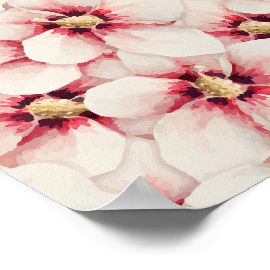 Hibiscus bloem naadloos patroon poster (Hoek)