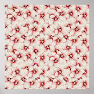 Hibiscus bloem naadloos patroon poster