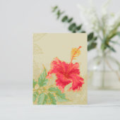 Hibiscus-bloem op getonde achtergrond briefkaart (Staand voorkant)