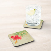 Hibiscus-bloem op getonde achtergrond drankjes onderzetter (Rechterzijde)