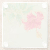 Hibiscus-bloem op getonde achtergrond glazen onderzetter (Achterkant)