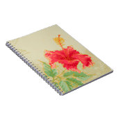 Hibiscus-bloem op getonde achtergrond notitieboek (Rechterzijde)