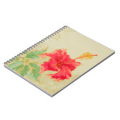 Hibiscus-bloem op getonde achtergrond notitieboek (Linkerzijde)