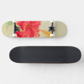 Hibiscus-bloem op getonde achtergrond persoonlijk skateboard (Horizontaal)