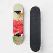 Hibiscus-bloem op getonde achtergrond persoonlijk skateboard (Voorkant)