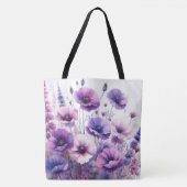 Hibiscus Bloem Paarse Bloem Tote Bag (Voorkant)