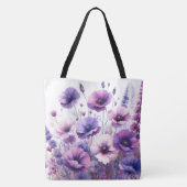 Hibiscus Bloem Paarse Bloem Tote Bag (Achterkant)