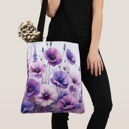 Hibiscus Bloem Paarse Bloem Tote Bag (Dichtbij)