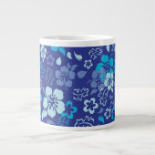 Hibiscus Bloem Patroon Glas Jumbo Mok (Voorkant)