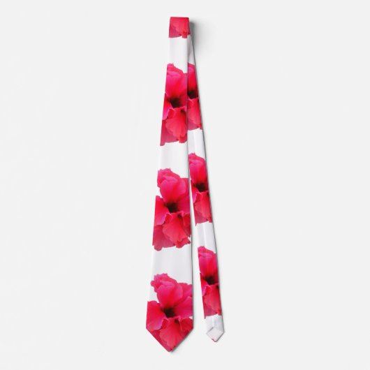Hibiscus Bloem Print Stropdas (Voorkant)