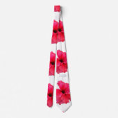 Hibiscus Bloem Print Stropdas (Achterkant)