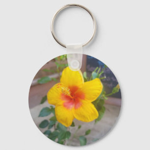 Hibiscus Bloem Sleutelhanger
