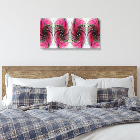 Hibiscus Bloem Swirl X 4 Verpakt Canvas (Insitu (Slaapkamer))