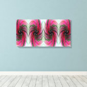 Hibiscus Bloem Swirl X 4 Verpakt Canvas Afdruk (Insitu (Houten vloer))