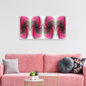Hibiscus Bloem Swirl X 4 Verpakt Canvas Afdruk (Insitu (Woonkamer))