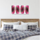 Hibiscus Bloem Swirl X 4 Verpakt Canvas Afdruk (Insitu (Slaapkamer))