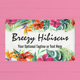Hibiscus Bloem Tropisch Paradijs Hawaiaanse Bloeme Spandoek