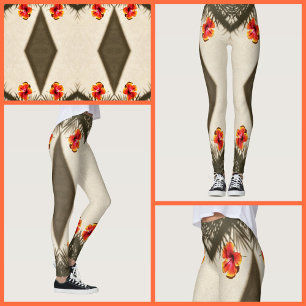 Hibiscus Bloem Tropische Sfeer Bloemig Leggings