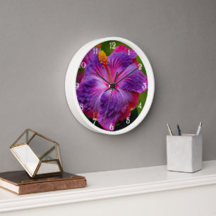 Hibiscus Bloem Wandklok