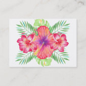 Hibiscus Bloem Waterverf Strand Bruiloft RSVP Visitekaartje (Achterkant)