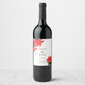 Hibiscus bloem Wijn Fles Label Wijn Etiket (Voorkant)