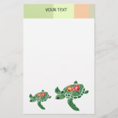 Hibiscus bloem zee schildpad, briefpapier (Voorkant)