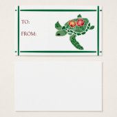 Hibiscus bloem zee schildpad CADEAU LABELS Visitekaartjes (Voorkant /achterkant)