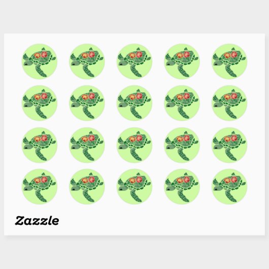 Hibiscus bloem zee schildpad stickers (Vel)