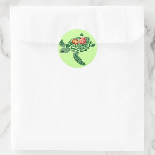 Hibiscus bloem zee schildpad stickers (Tas)