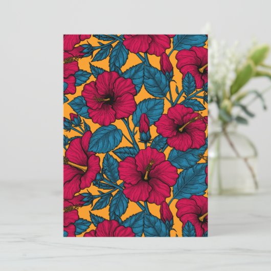 Hibiscus bloemen (Staand voorkant)