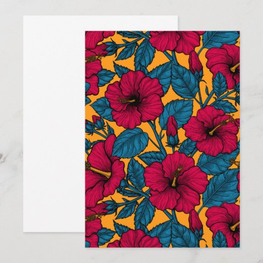 Hibiscus bloemen (Voorkant / Achterkant)