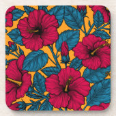 Hibiscus bloemen bier onderzetter (Voorkant)