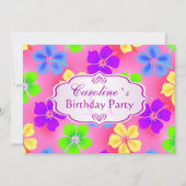 Hibiscus bloemen Birthday Party Save The Date (Voorkant)