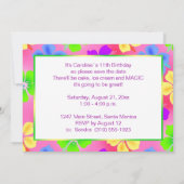 Hibiscus bloemen Birthday Party Save The Date (Achterkant)