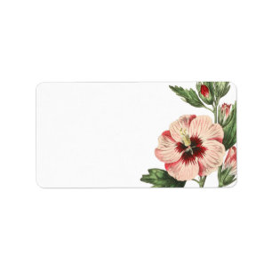 Hibiscus Bloemen Blank Mailing Labels